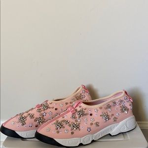 Dior pink slip on shoes